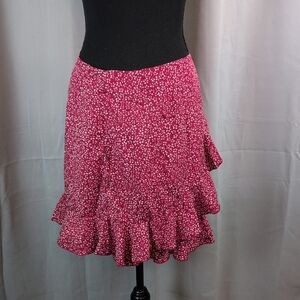Chic Pink Polka Dot Mini Skirt